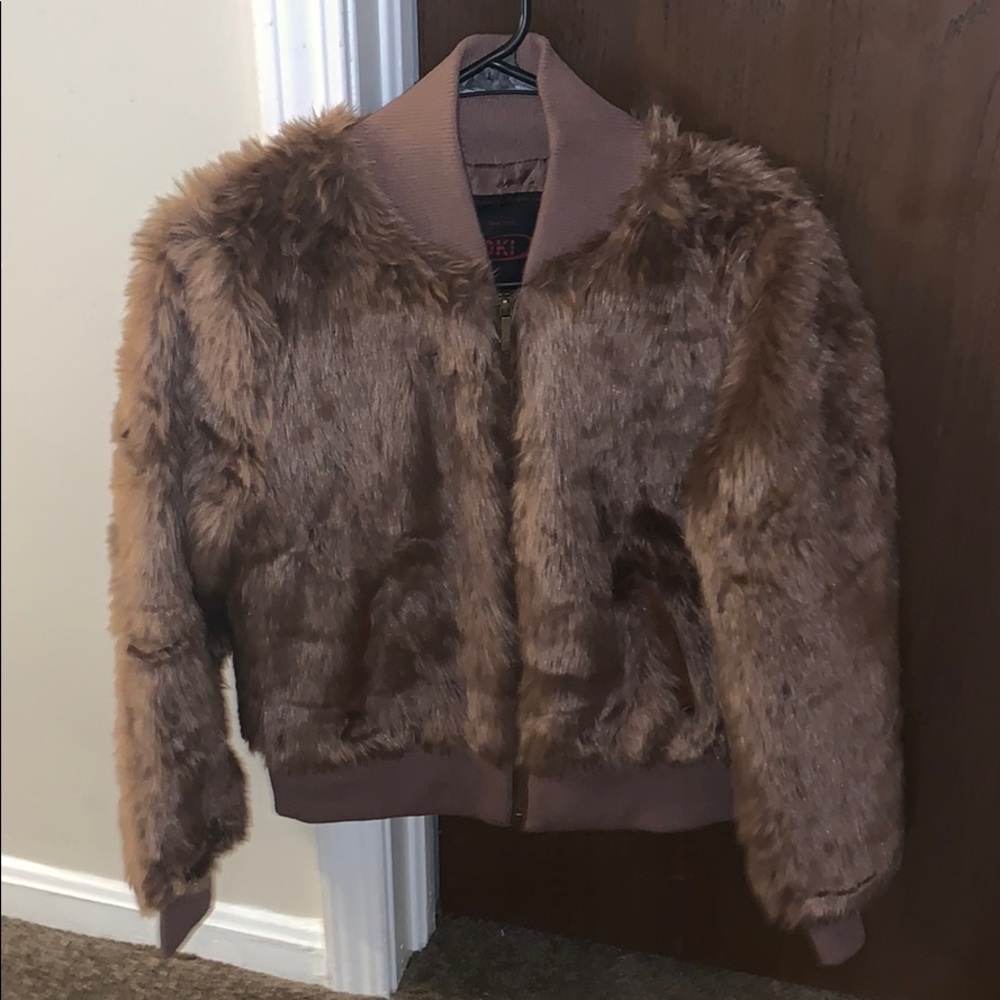Brown furry coat or jacket